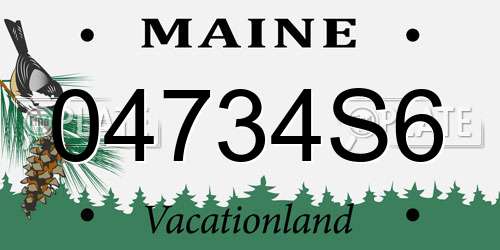04734S6 Maine License Plate