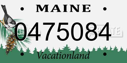 0475084 Maine License Plate