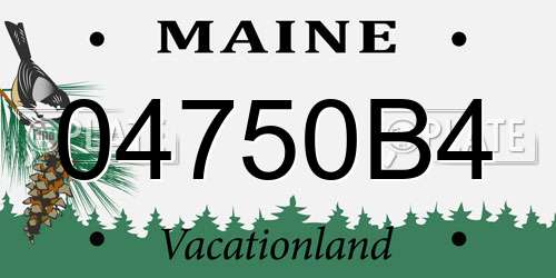04750B4 Maine License Plate