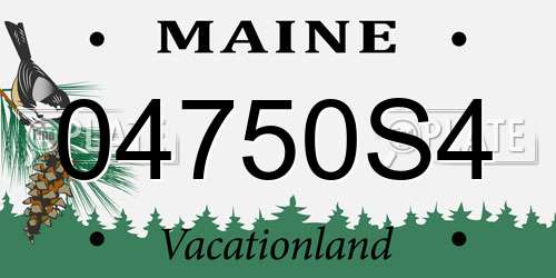 04750S4 Maine License Plate
