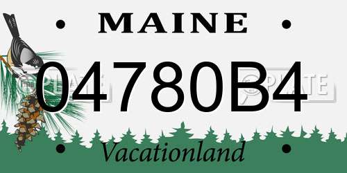 04780B4 Maine License Plate