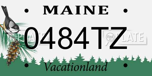 0484TZ Maine License Plate