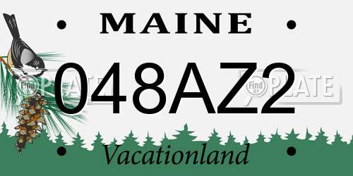 048AZ2 Maine License Plate