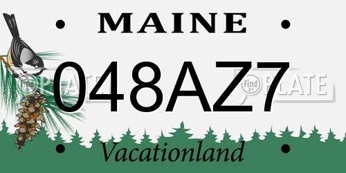 048AZ7 Maine License Plate