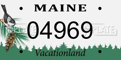 04969 Maine License Plate