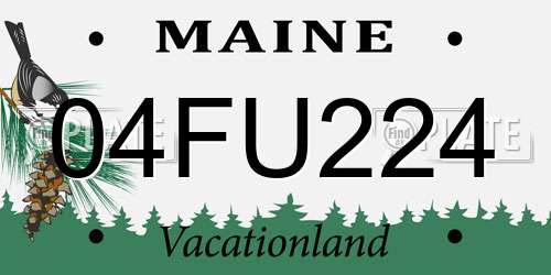 04FU224 Maine License Plate
