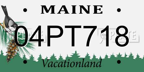 04PT718 Maine License Plate