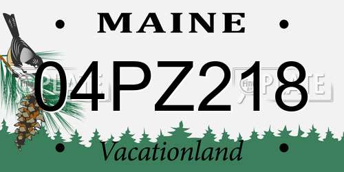 04PZ218 Maine License Plate