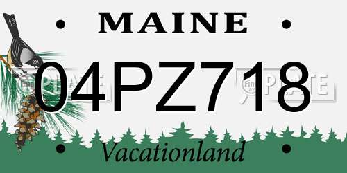 04PZ718 Maine License Plate