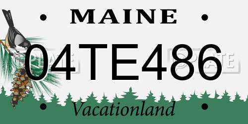 04TE486 Maine License Plate
