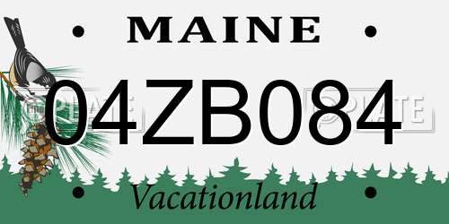 04ZB084 Maine License Plate