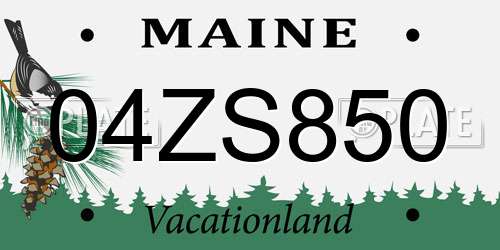 04ZS850 Maine License Plate