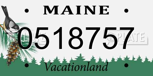 0518757 Maine License Plate
