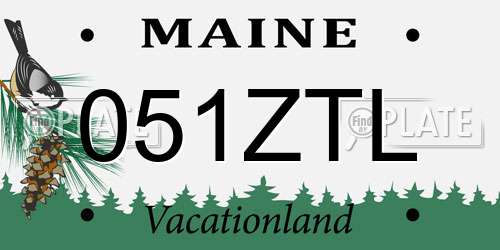 051ZTL Maine License Plate