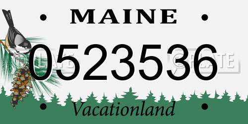 0523536 Maine License Plate