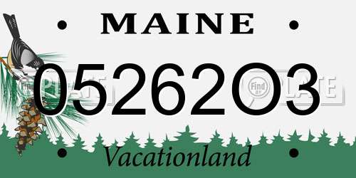 05262O3 Maine License Plate