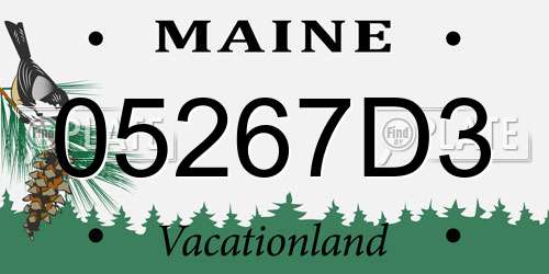 05267D3 Maine License Plate