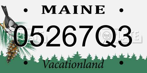 05267Q3 Maine License Plate