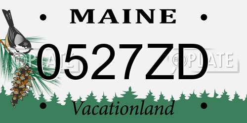 0527ZD Maine License Plate
