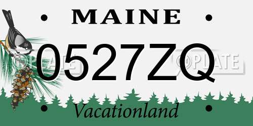 0527ZQ Maine License Plate