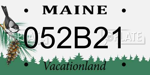 052B21 Maine License Plate