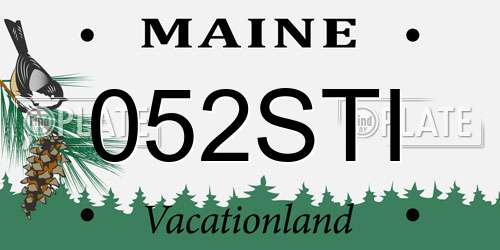 052STI Maine License Plate