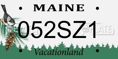 052SZ1 Maine License Plate