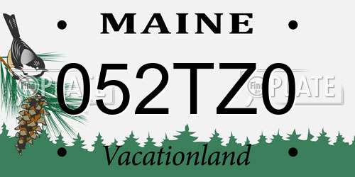 052TZ0 Maine License Plate