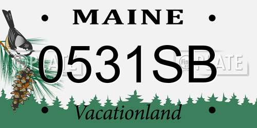 0531SB Maine License Plate