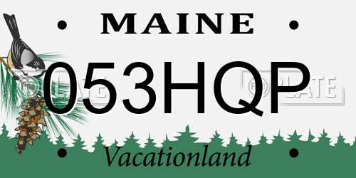 053HQP Maine License Plate