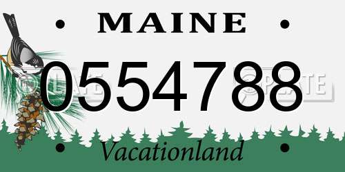 0554788 Maine License Plate