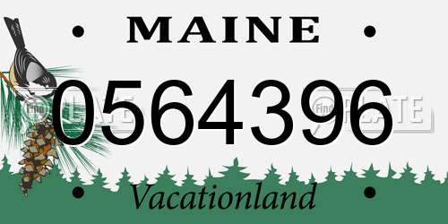 0564396 Maine License Plate