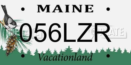 056LZR Maine License Plate