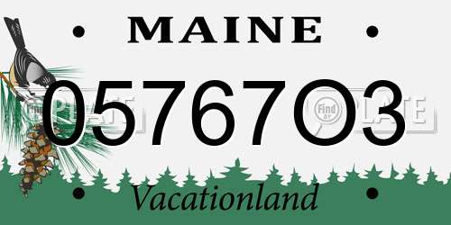 05767O3 Maine License Plate