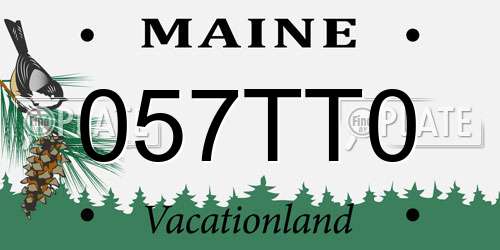 057TT0 Maine License Plate