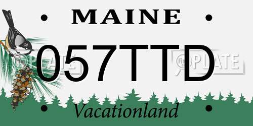 057TTD Maine License Plate