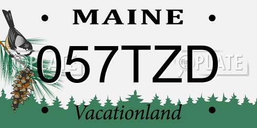 057TZD Maine License Plate