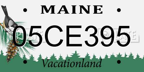 05CE395 Maine License Plate