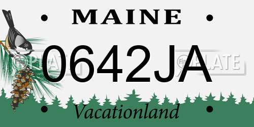 0642JA Maine License Plate