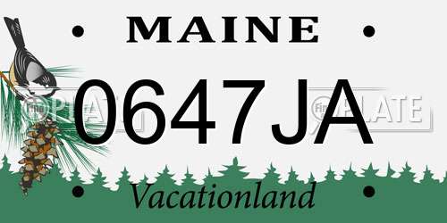 0647JA Maine License Plate