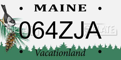 064ZJA Maine License Plate