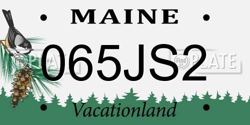065JS2 Maine License Plate