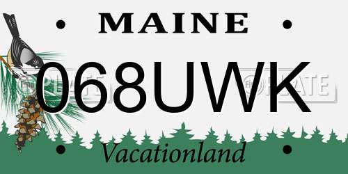 068UWK Maine License Plate