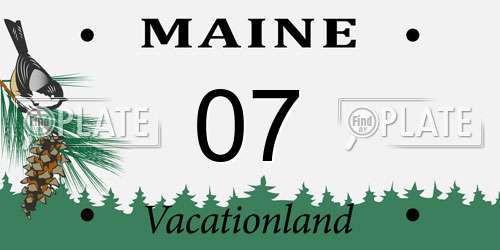 07 Maine License Plate