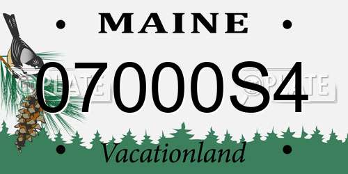 07000S4 Maine License Plate