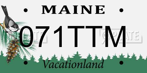 071TTM Maine License Plate