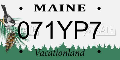 071YP7 Maine License Plate