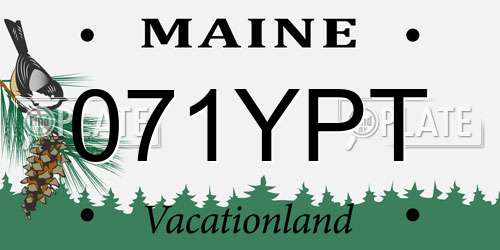 071YPT Maine License Plate