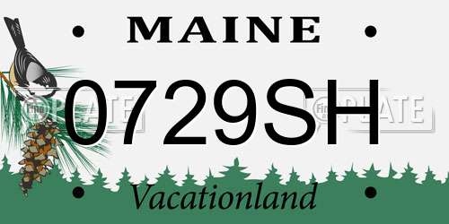 0729SH Maine License Plate