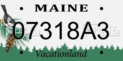 07318A3 Maine License Plate